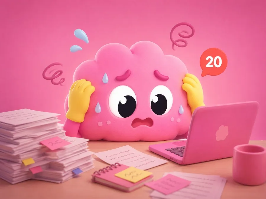 Overwhelmed Dopami mascot